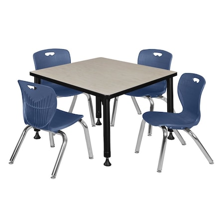 Regency Tables > Height Adjustable > Square Table & Chair Sets, 30 W, 30 L, 23-39 H, Maple TB3030PLAPBK45NV